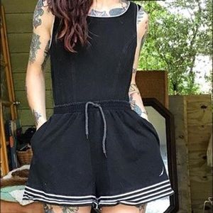 Vintage black and white romper